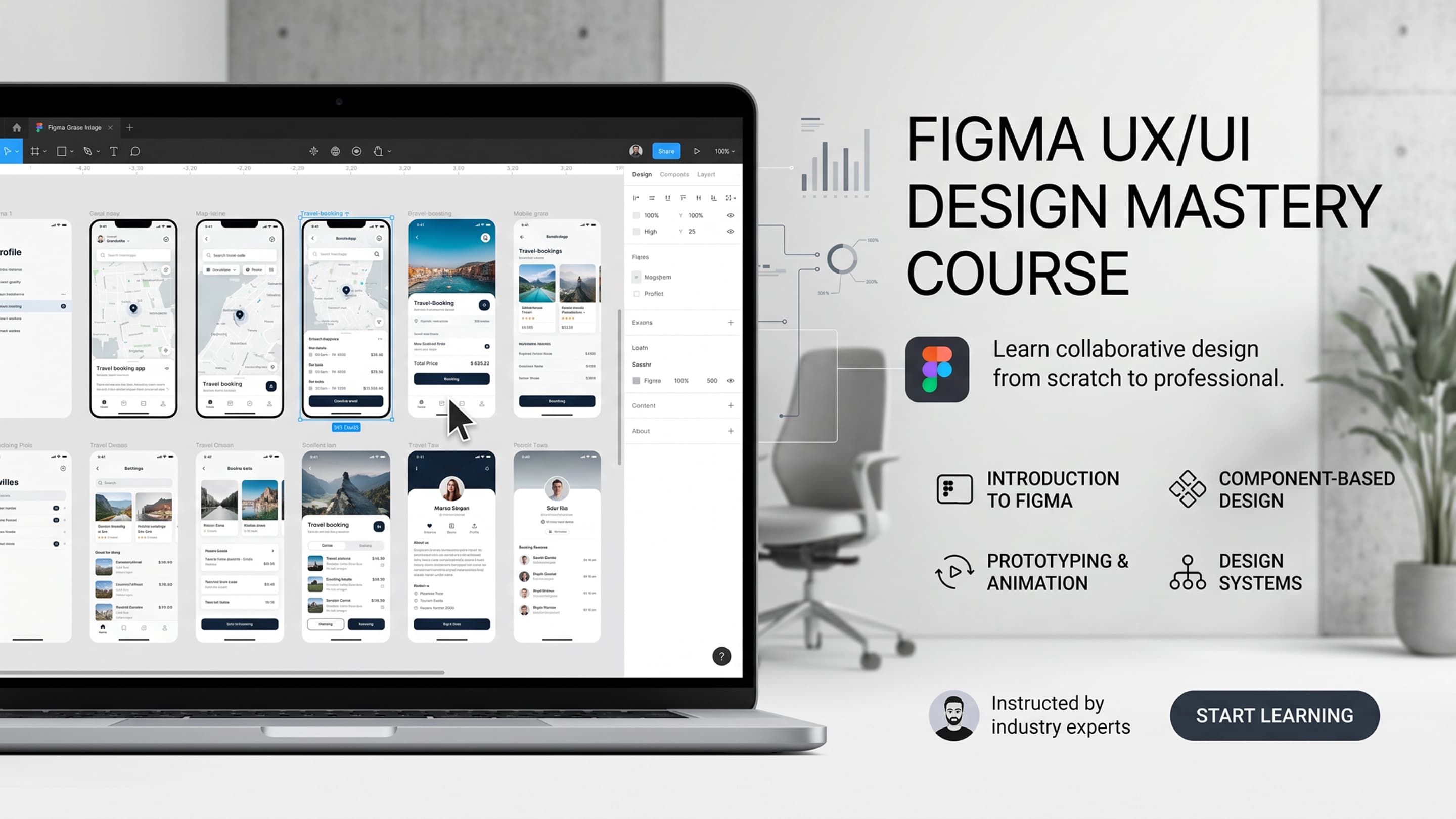 Master UI/UX Product Design & Scalable Figma Systems Engineering Course