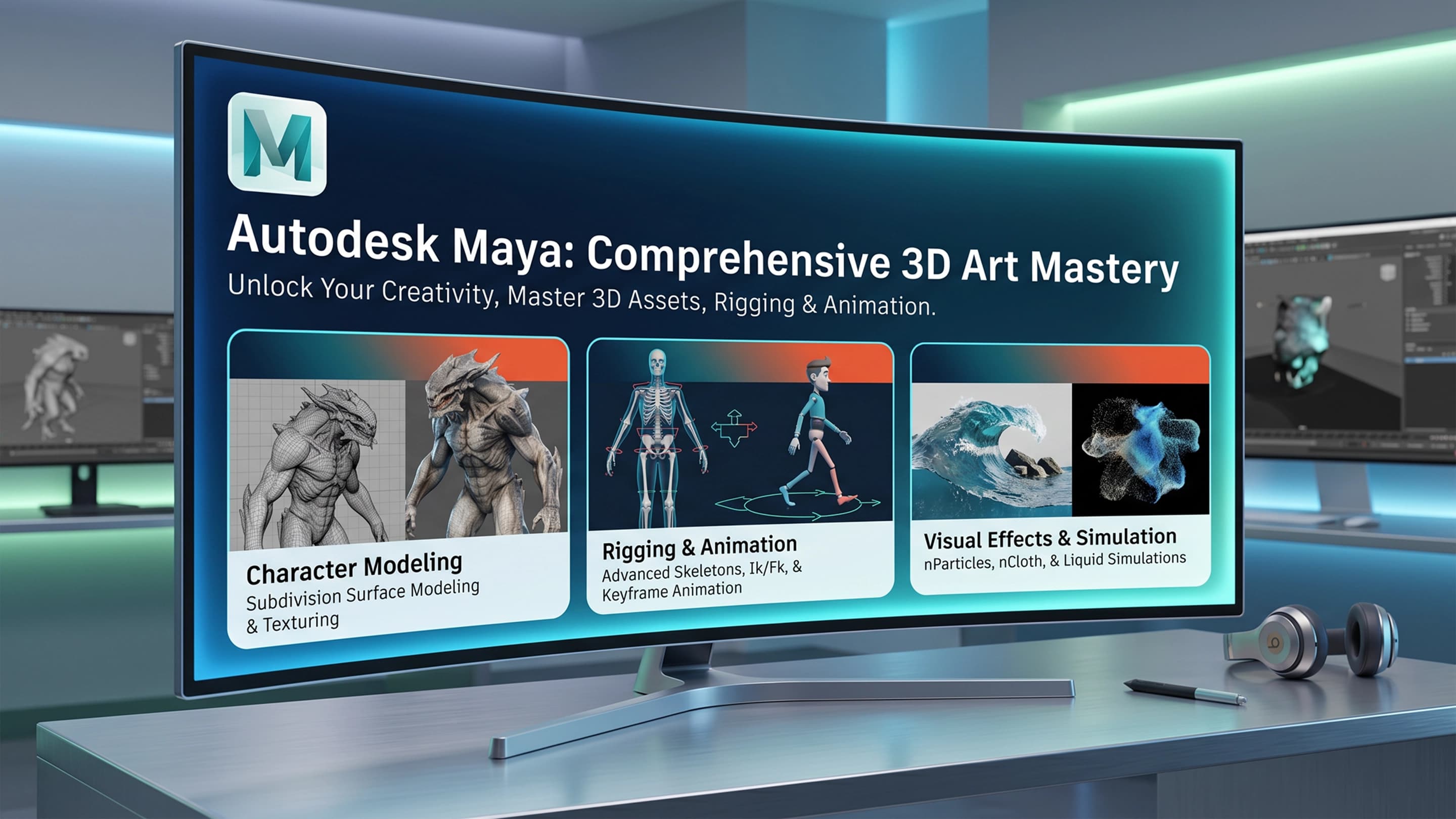 Master 3D Assets, Character Rigging, & Cinematic Animation Architecture Course